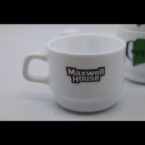 Lot of 4 Arcopal France Set of 4 Maxwell House Small Cappuccino Cups #1 - Picture 7 of 8